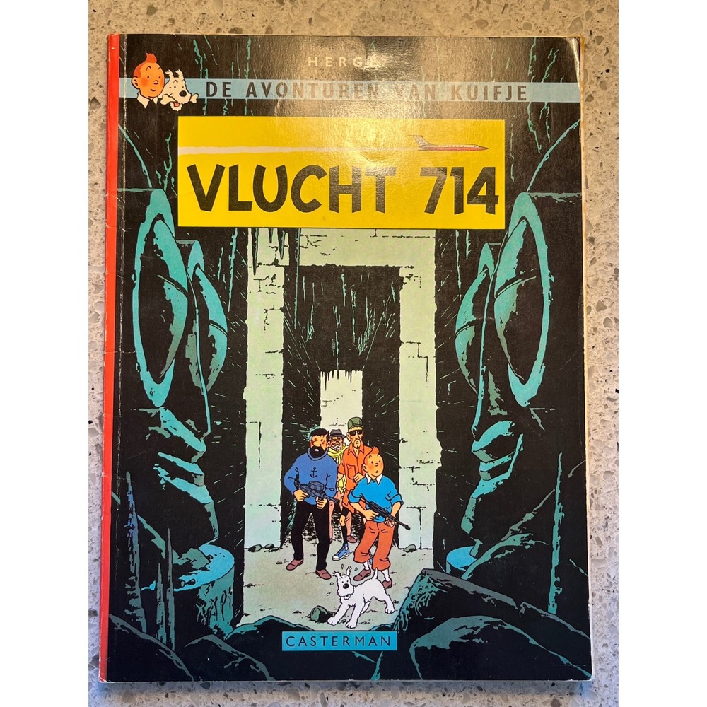 Tintin Vlucht 714‎ Flight 714 Dutch Herge Casterman 1968 Vintage Comic Book